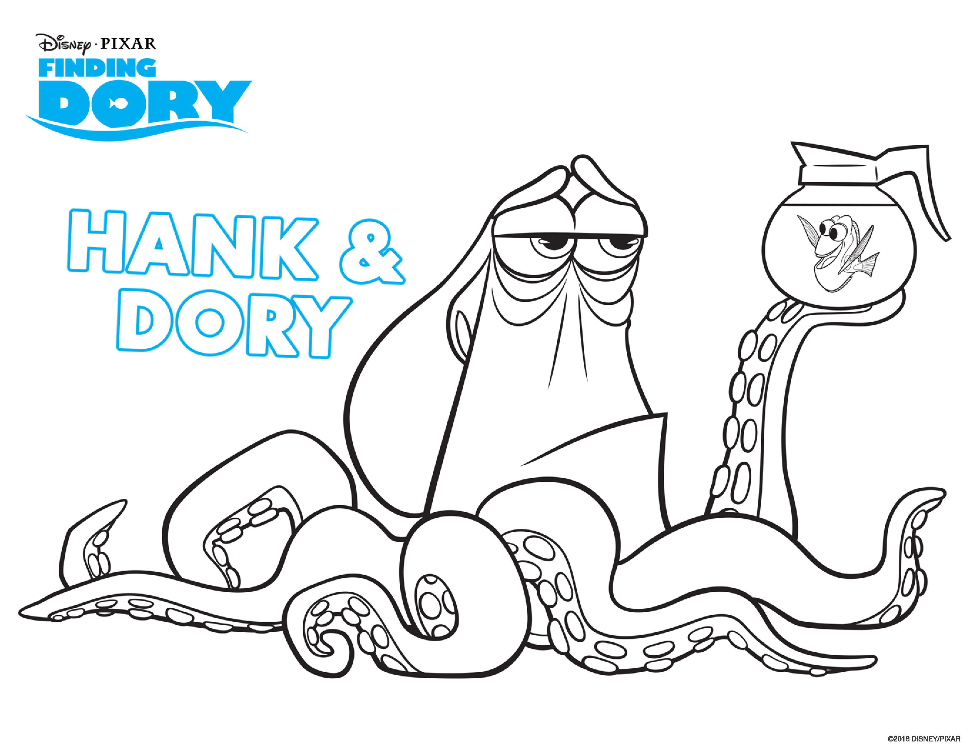 Dory And His Funny Friend Hank Finding Dory Coloring Pages For Kids Dory And His Funny Friend Hank Finding Dory Coloring Pages For Kids