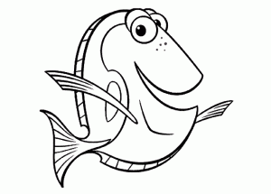 Coloring page finding dory for children