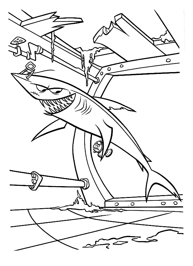 Funny Finding Nemo coloring page