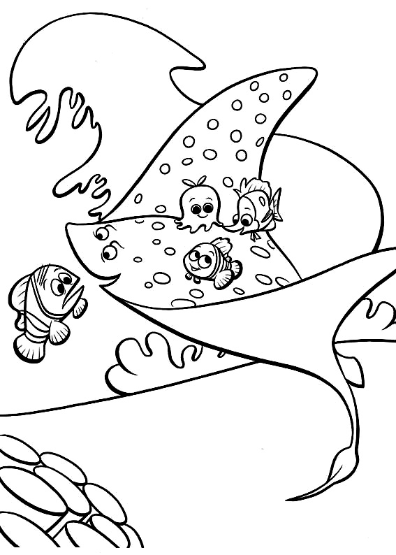 Funny Finding Nemo coloring page for children