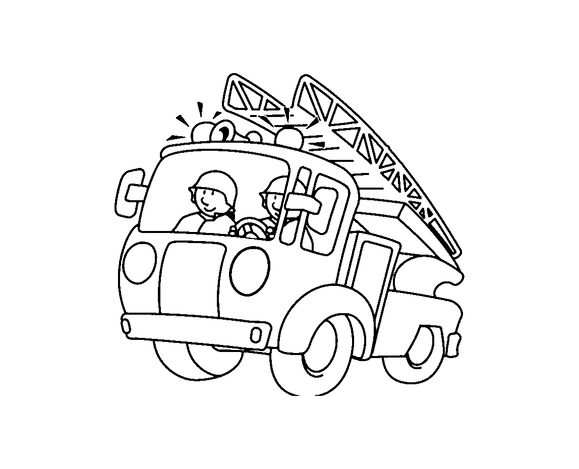 Simple drawing of firemen to color