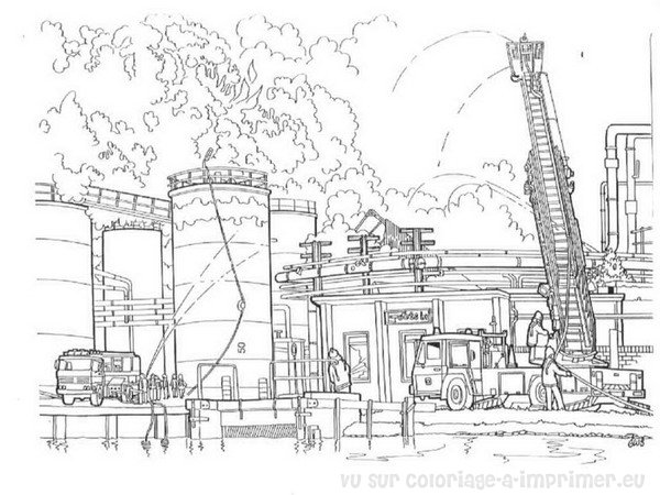 Printable Fire Department coloring page to print and color for free
