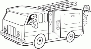 Coloring page fire department to download