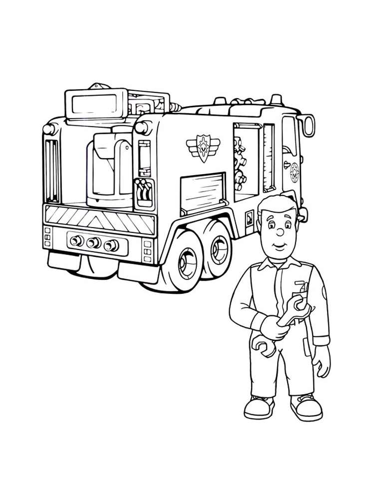 Fireman Sam Image To Print And Color - Fireman Sam Kids Coloring Pages