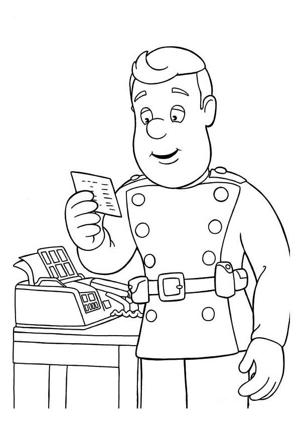 Sam the fireman to color