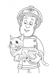 Sam the fireman coloring pages for kids