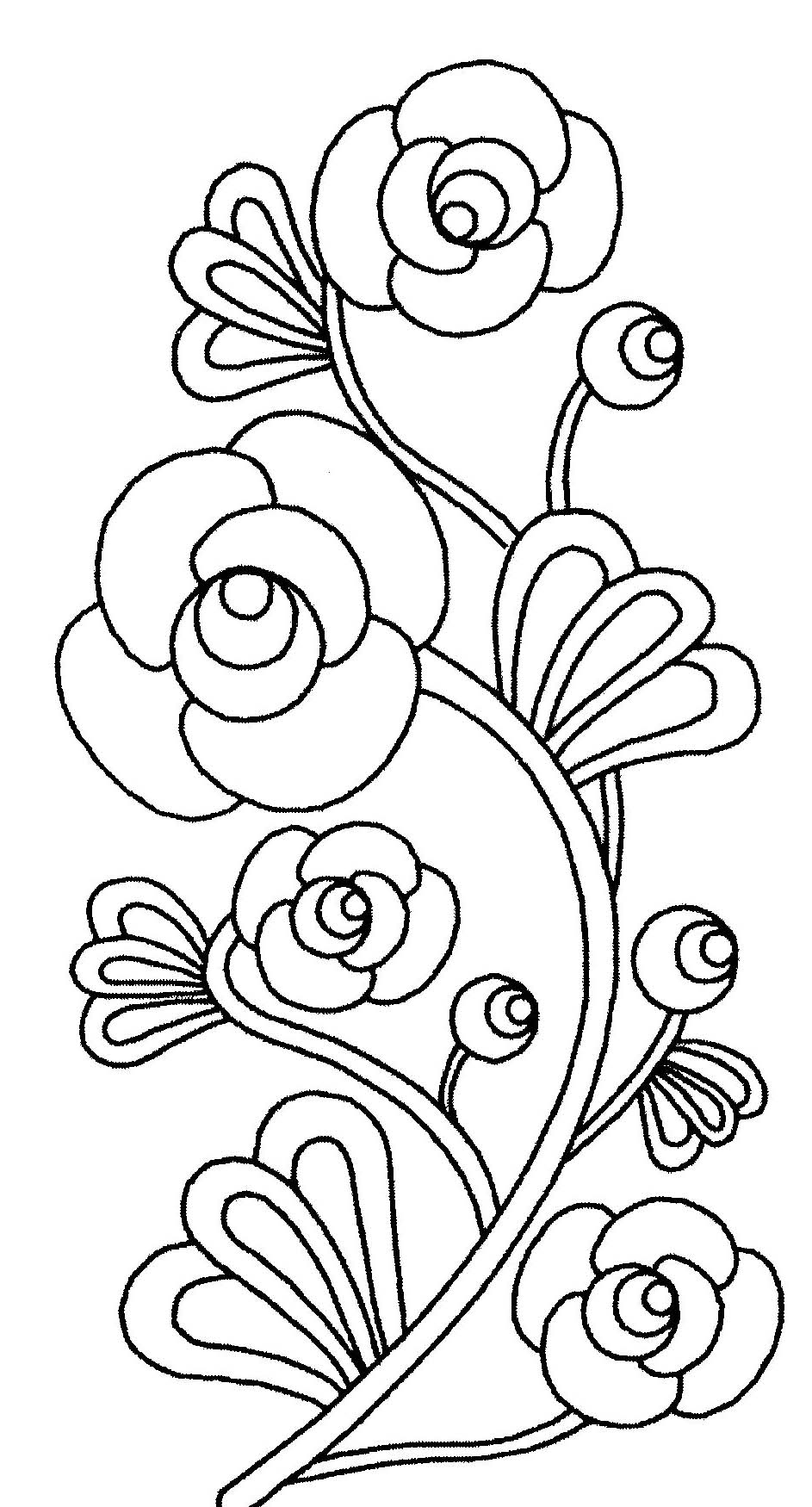 Drawing of flowers to print and color