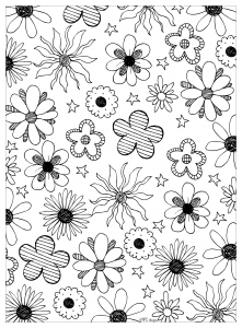 Coloring page flowers to color for children
