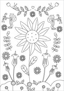 Big flower (Coloring Page)