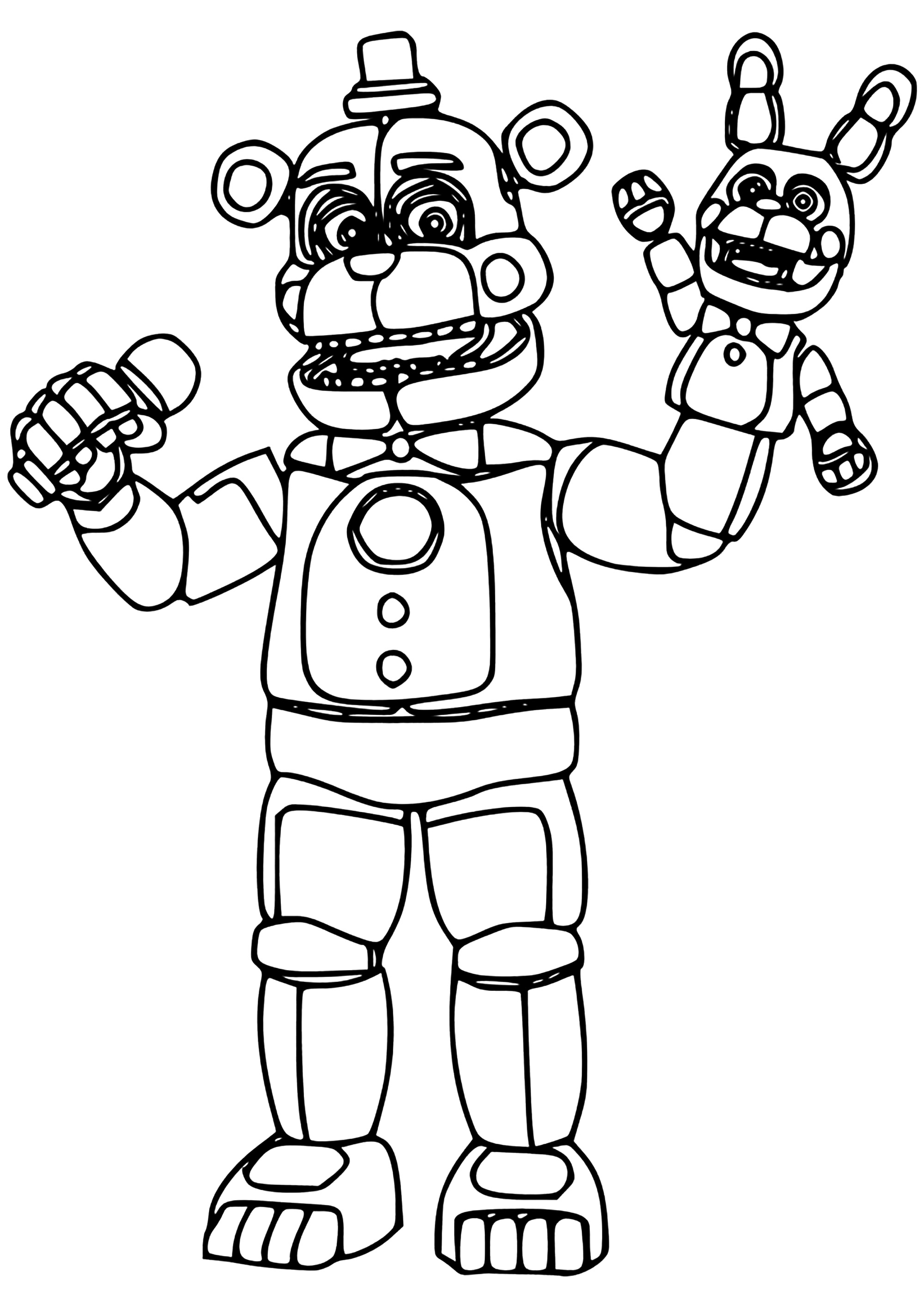 Freddy Fazbear with a puppet