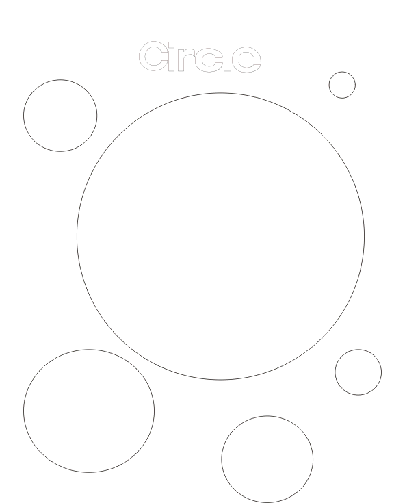 Simple geometric shapes coloring page for kids : circles