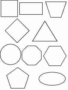 Coloring page shapes to color for children : shapes