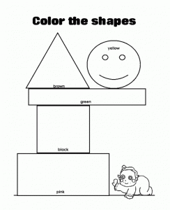 Coloring page shapes free to color for kids : various types of shapes