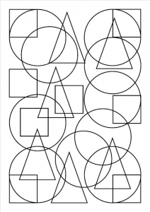 Coloring page shapes for children : circles & squares
