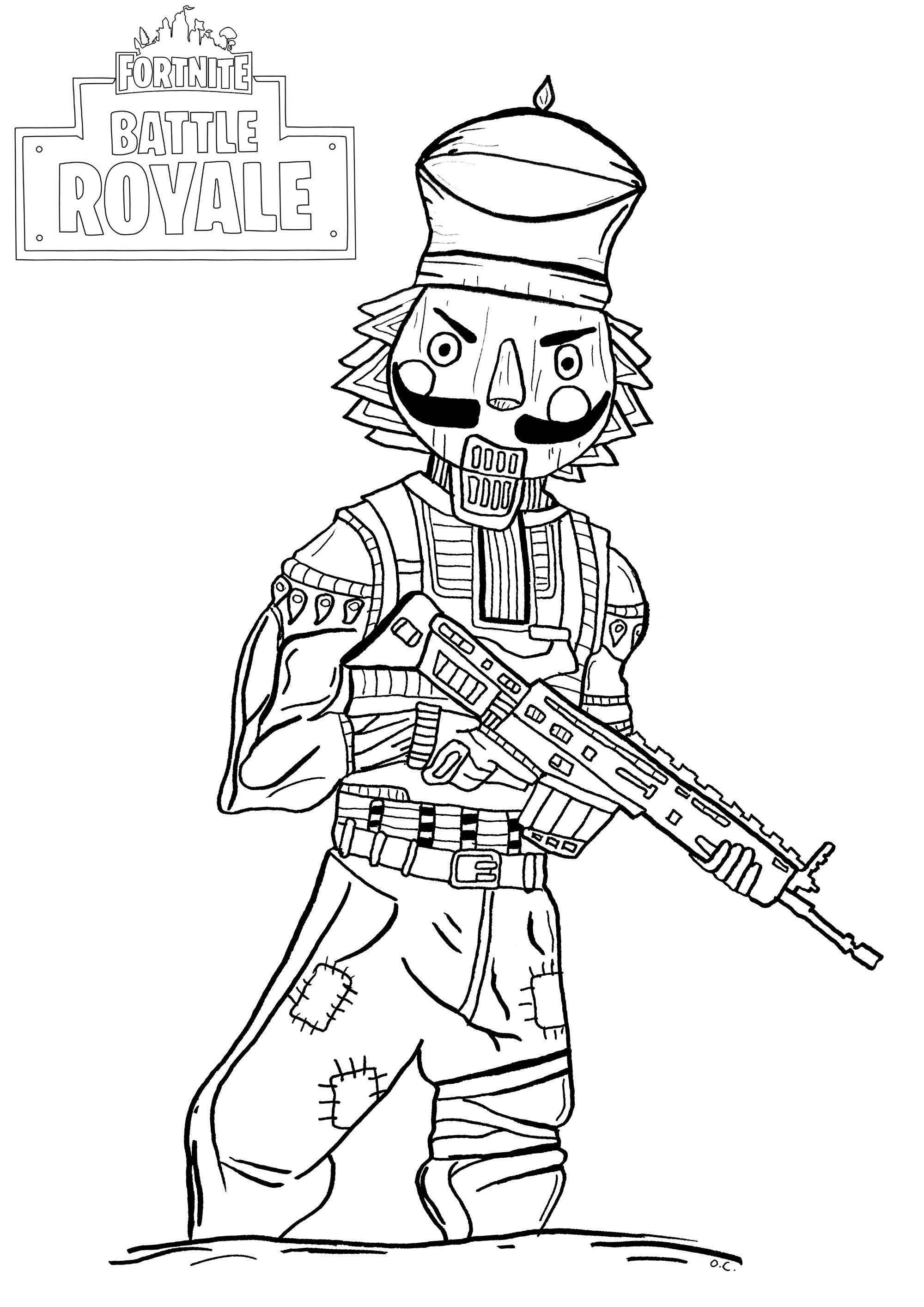 crackshot legendary outfit available in fortnite battle royale during the winter holiday seasons december - fortnite line art