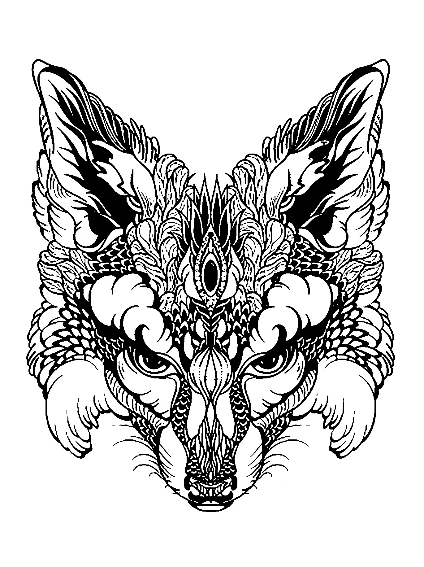 Fox coloring page to download