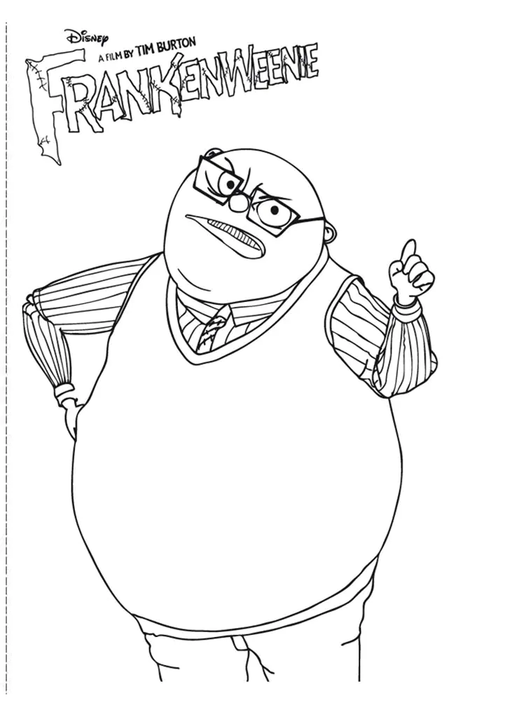 Frankenweenie coloring page to download