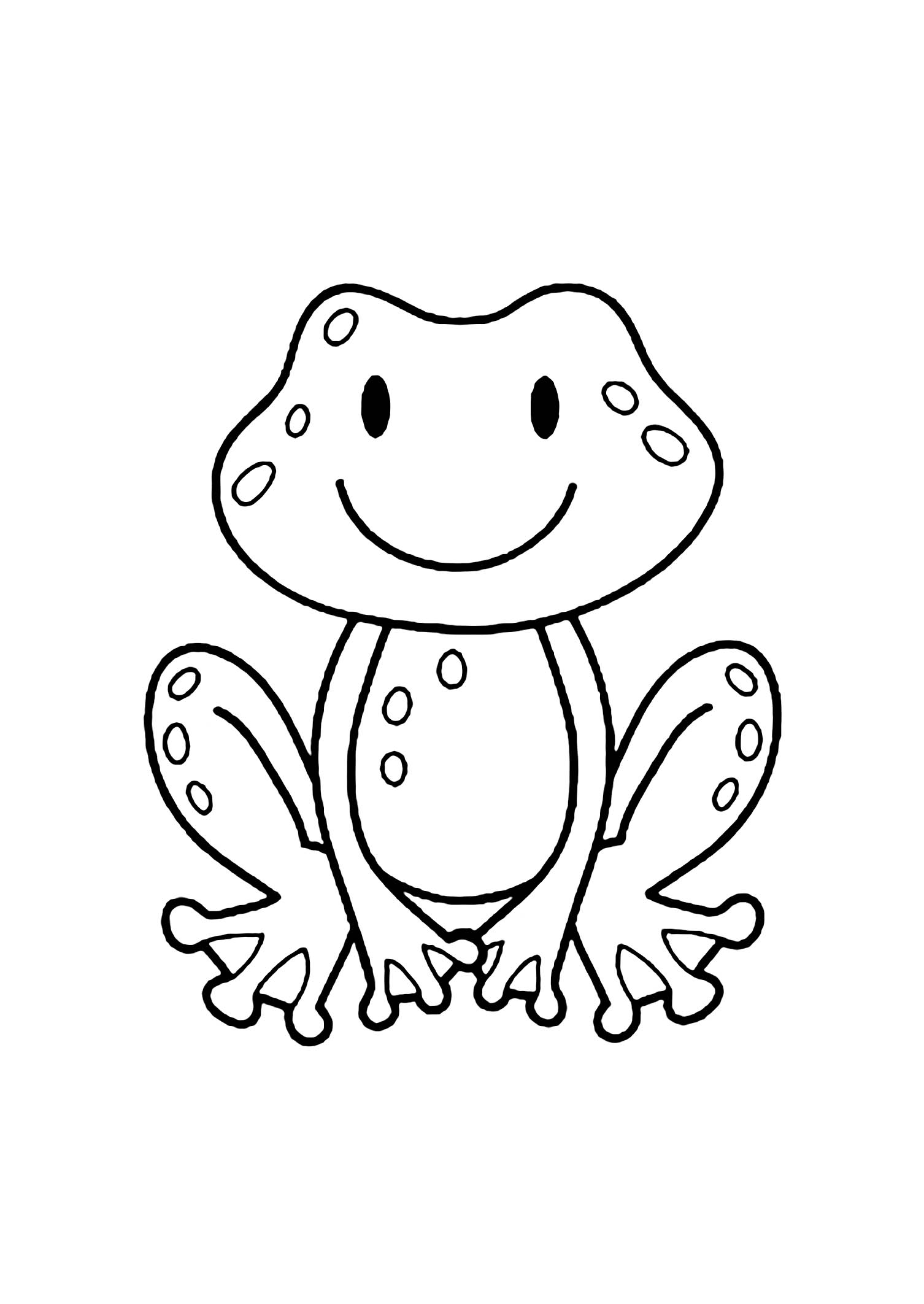 Frog picture to color, easy for kids