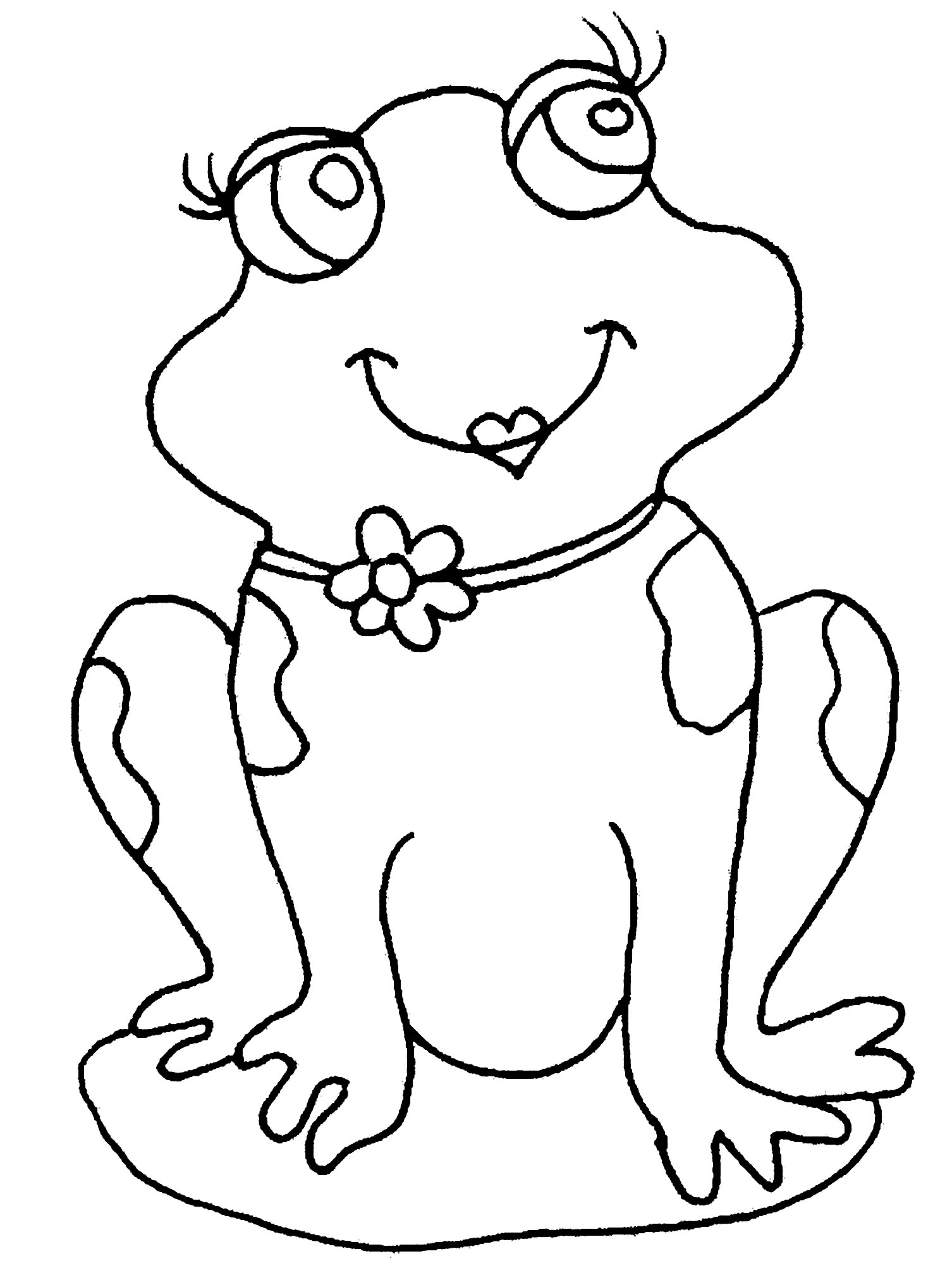 Simple frog coloring for kids