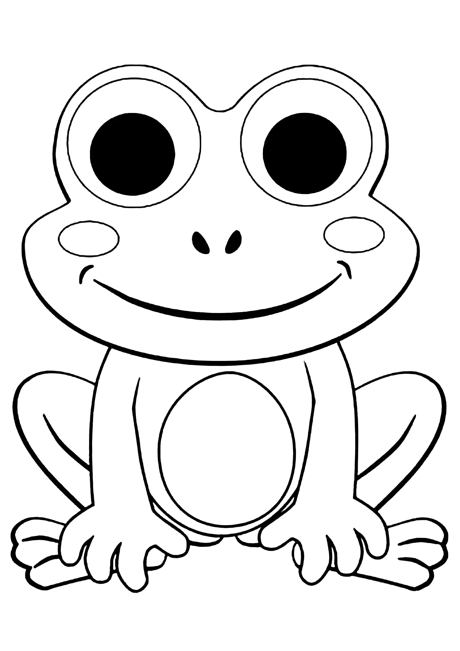 Frog coloring page Drawing style of a lonely frog to color