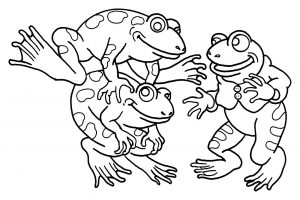 Coloring page frogs to color for children