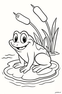 Easy coloring for children on the theme Frogs