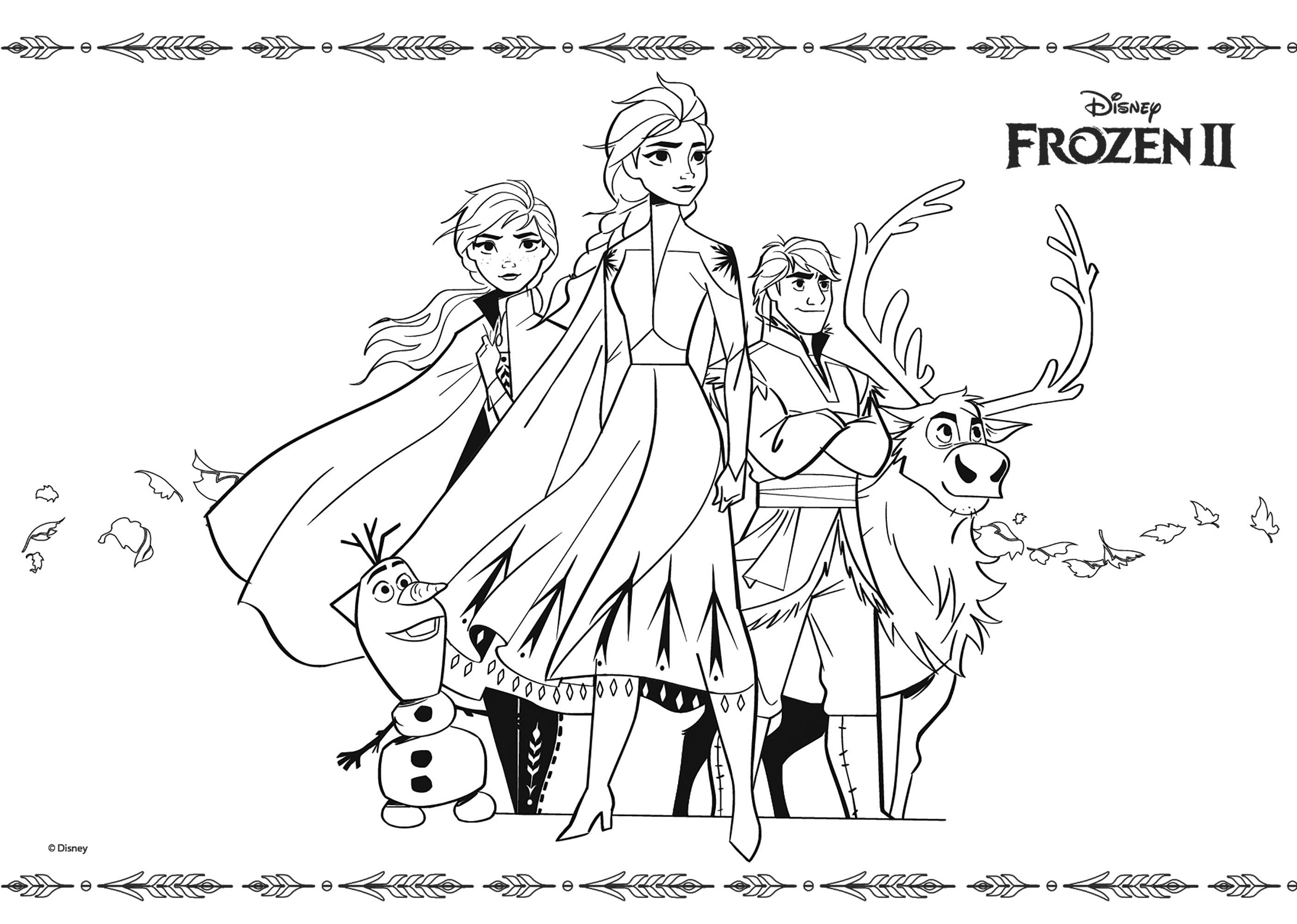 Coloriage officiel Disney Frozen 2 - Frozen 2 Kids Coloring Pages