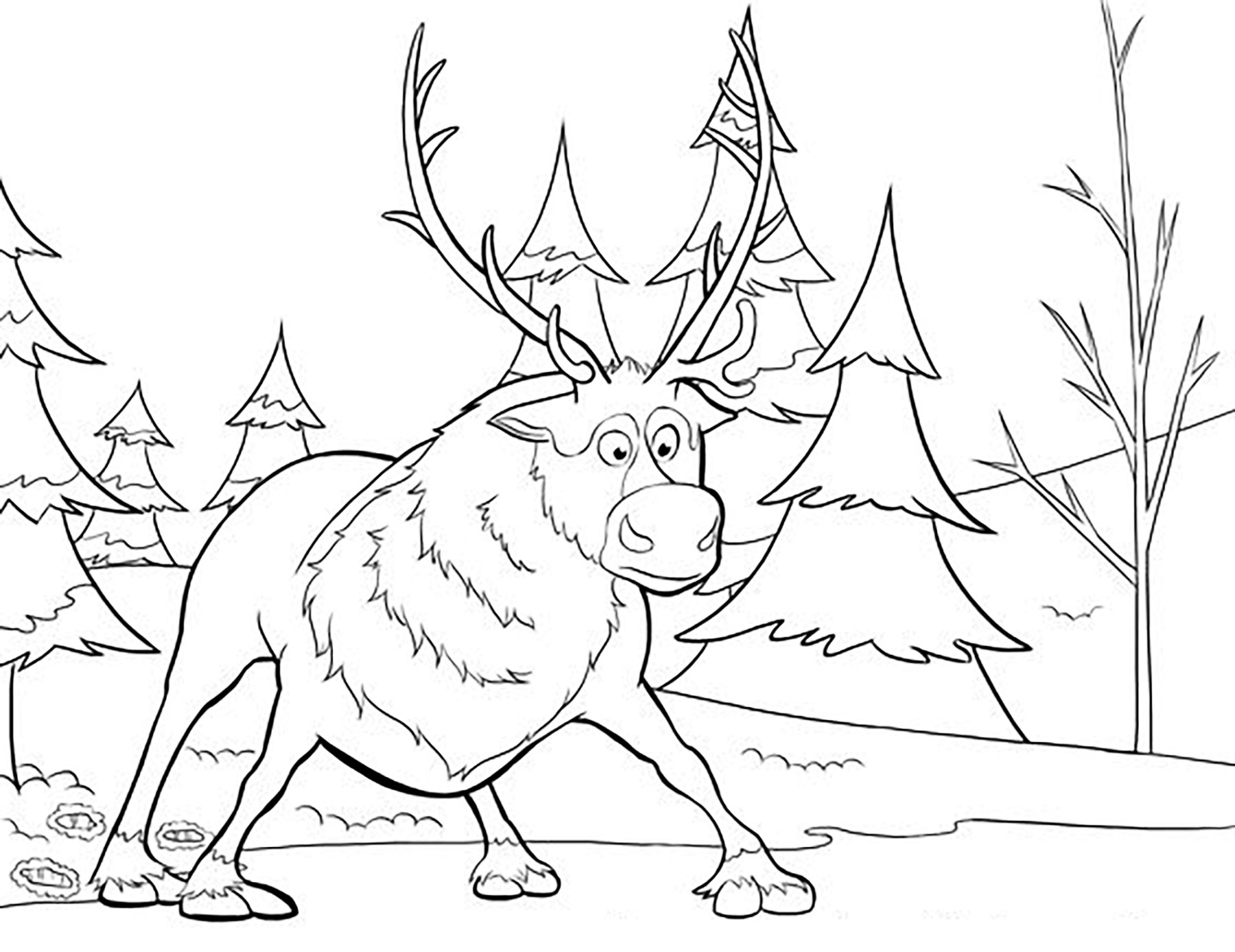 Frozen coloring page to download for free : Sven