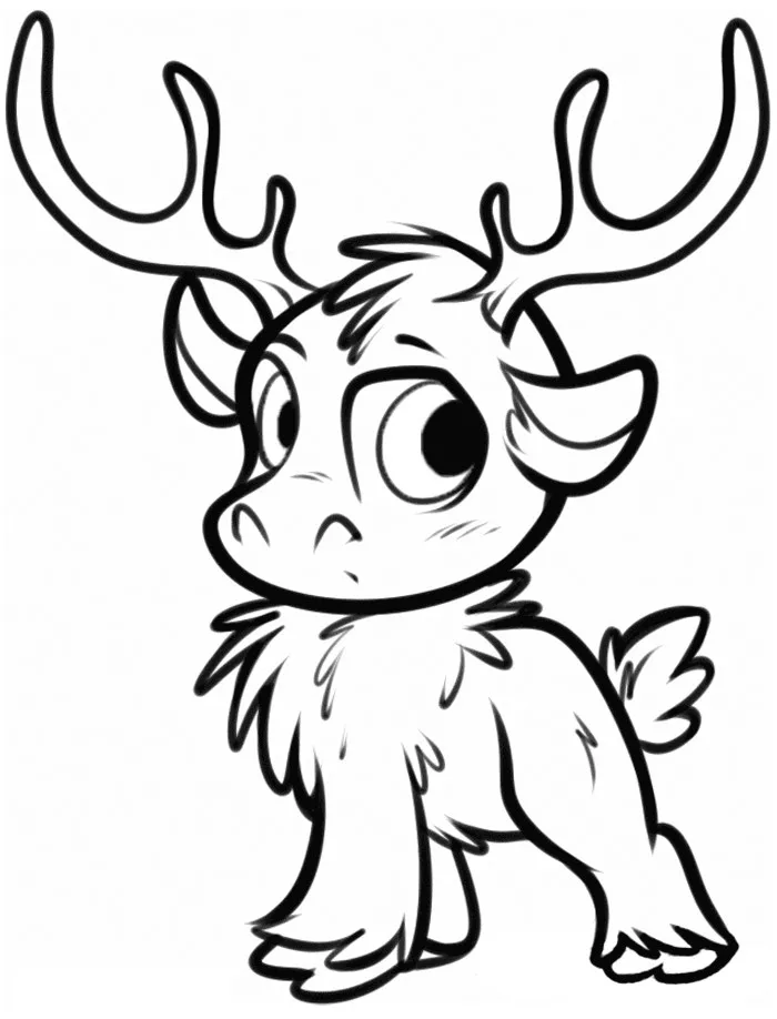 Sven as a little reindeer (Printable Frozen Coloring Page for Kids)
