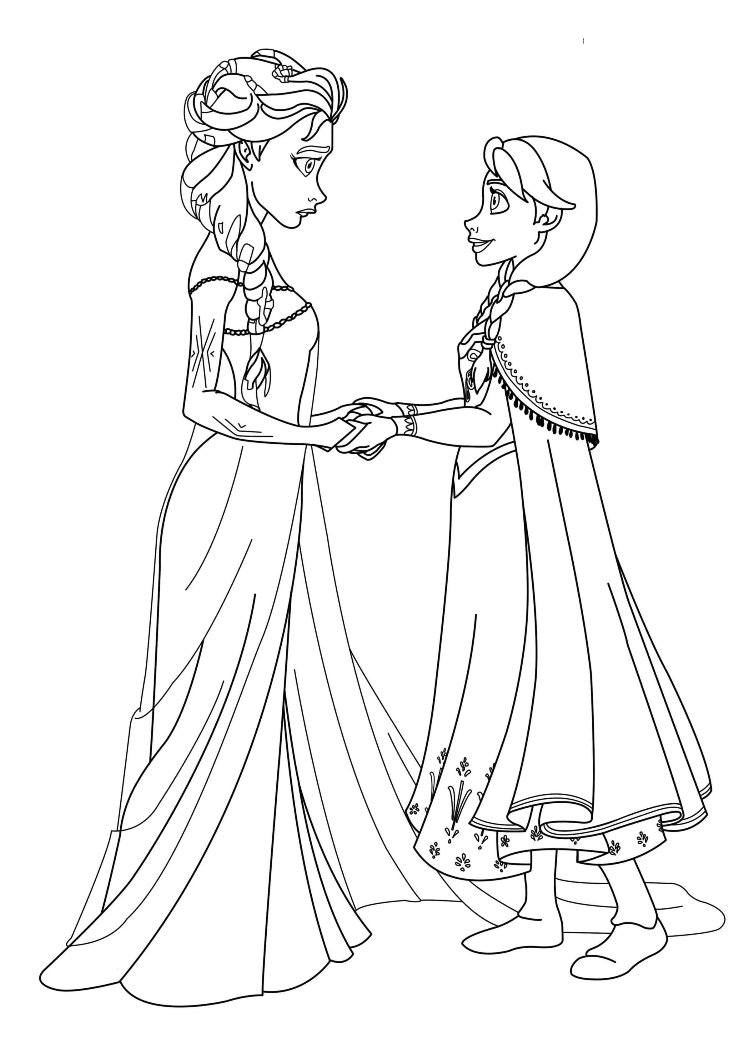 Frozen characters coloring page