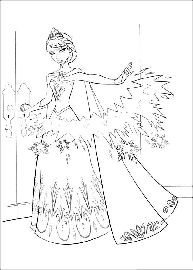 Funny Frozen coloring page : Elsa doing magic