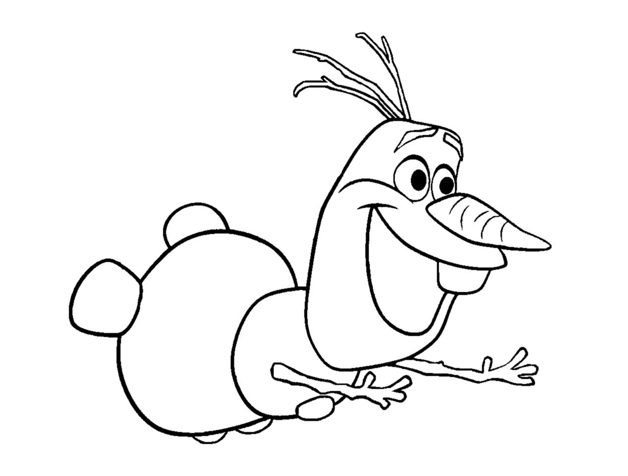 Free Frozen coloring page to print and color : Olaf flying !