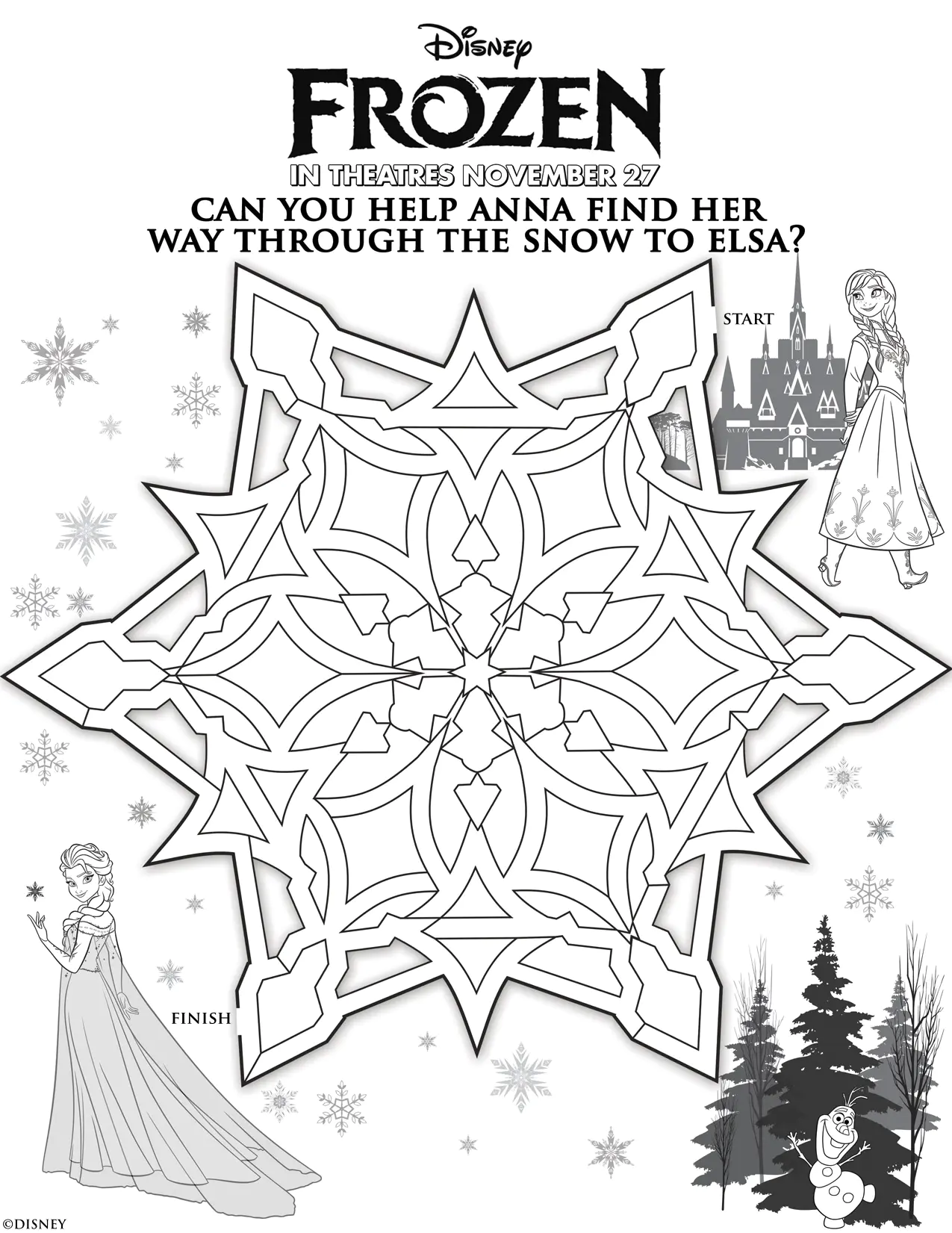 Frozen to color for kids