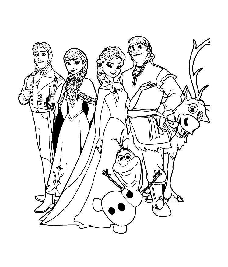 Frozen Coloring Book: Over 50 Coloring Pages Of Disney Frozen Movie, Elsa,  Anna, Hans, Olaf,.. To Inspire Creativity And Relaxation. A Perfect Gift  For Kids And Adults Before Upcoming Frozen 2 Movie