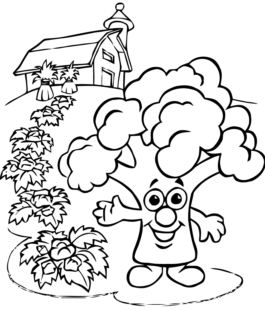 Image Broccoli to print and color