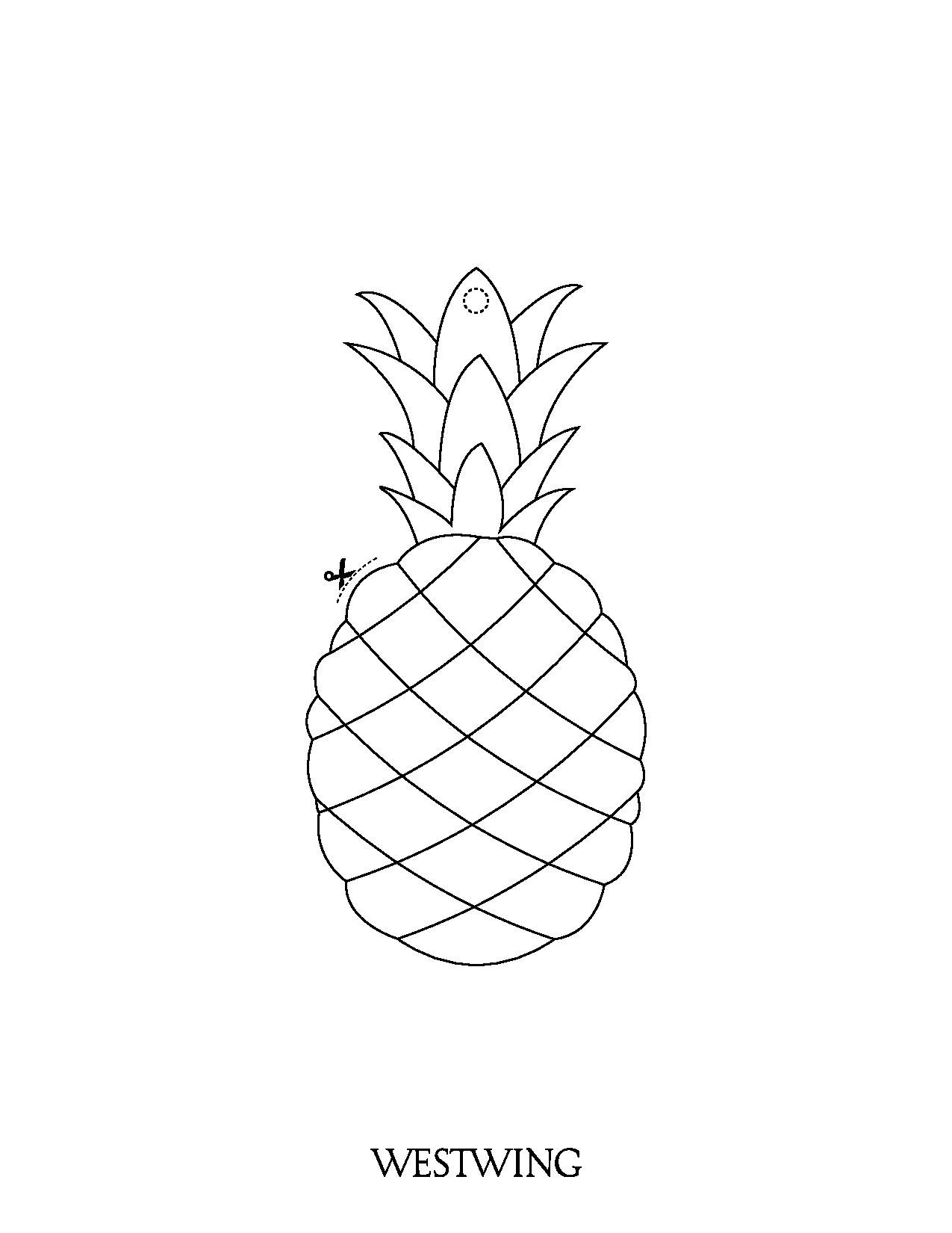 A pretty pineapple, to color and cut out