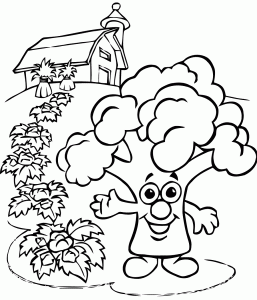 Coloring page fruits and vegetables for children