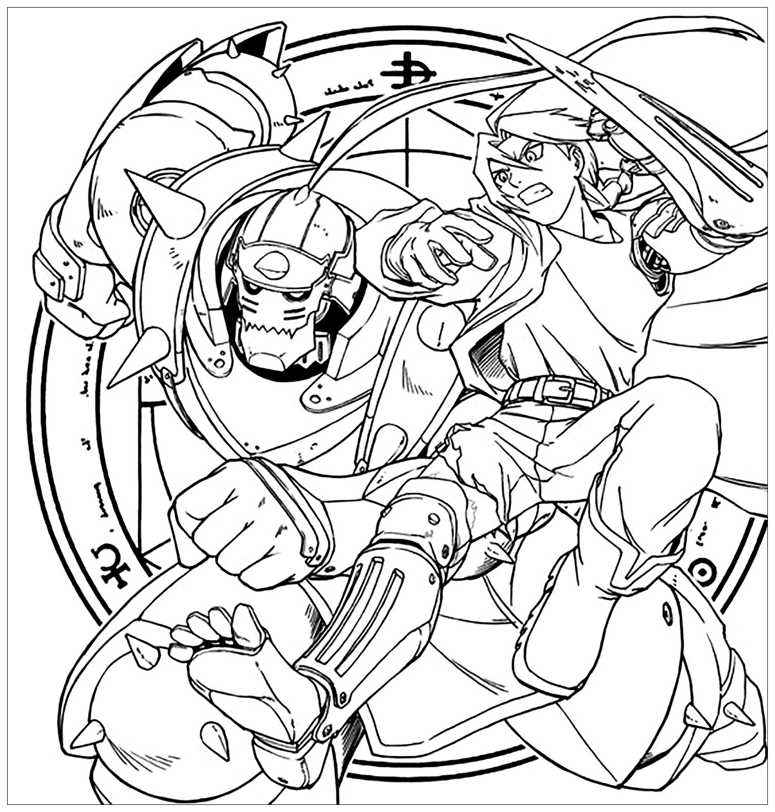 Full Metal Alchemist coloring pages to print for kids