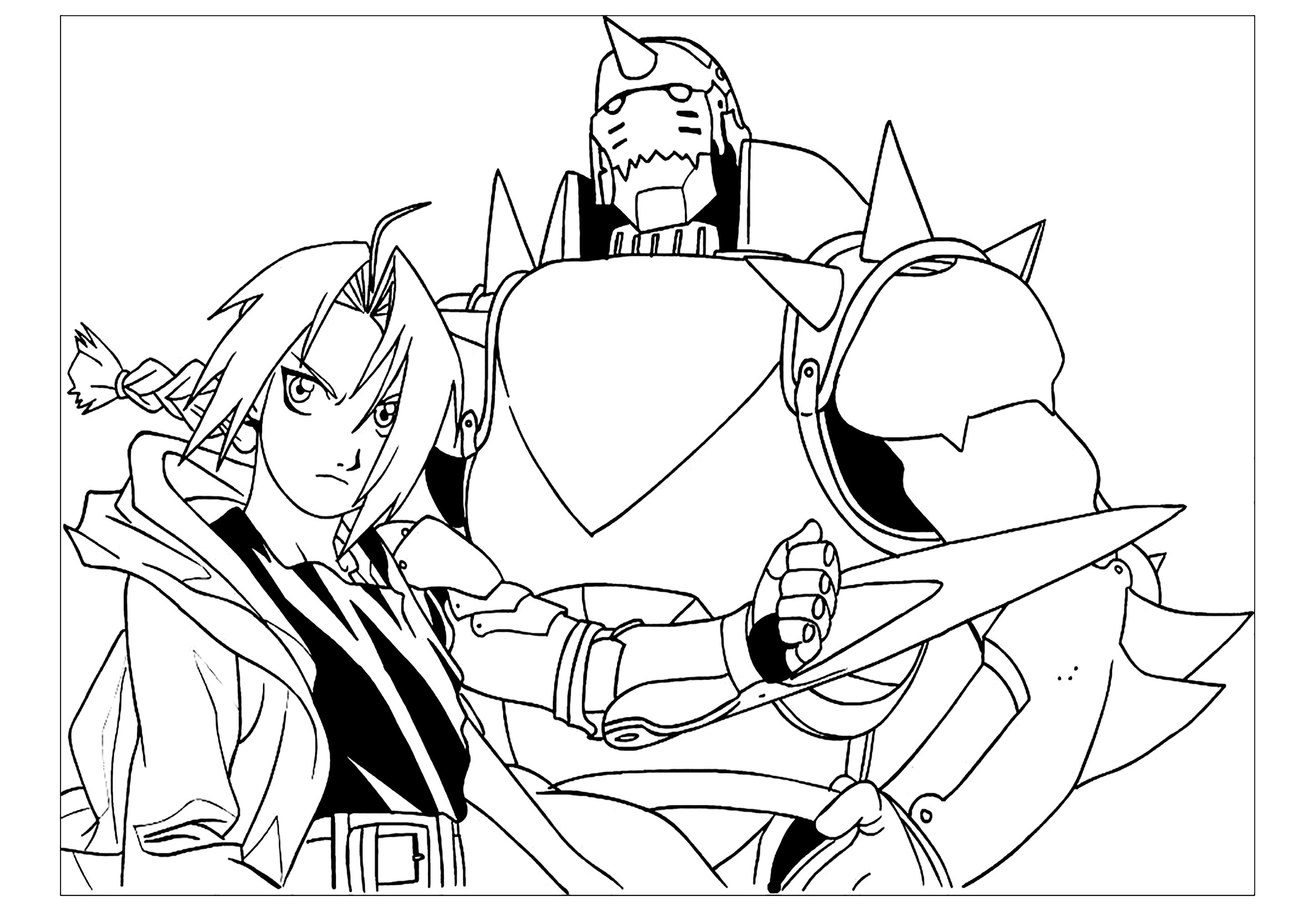 Full Metal Alchemist drawing to download and print for kids