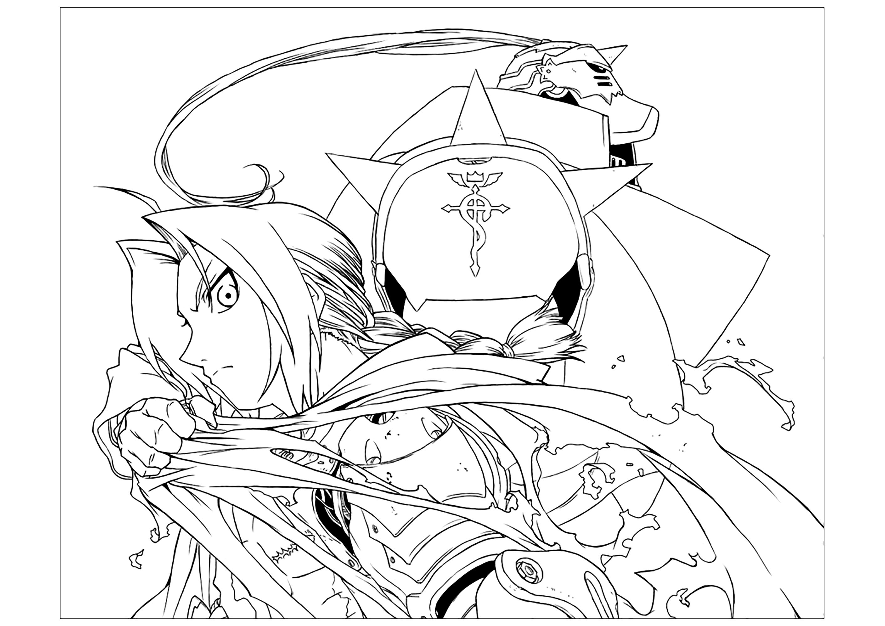 Nice Full Metal Alchemist coloring pages for kids