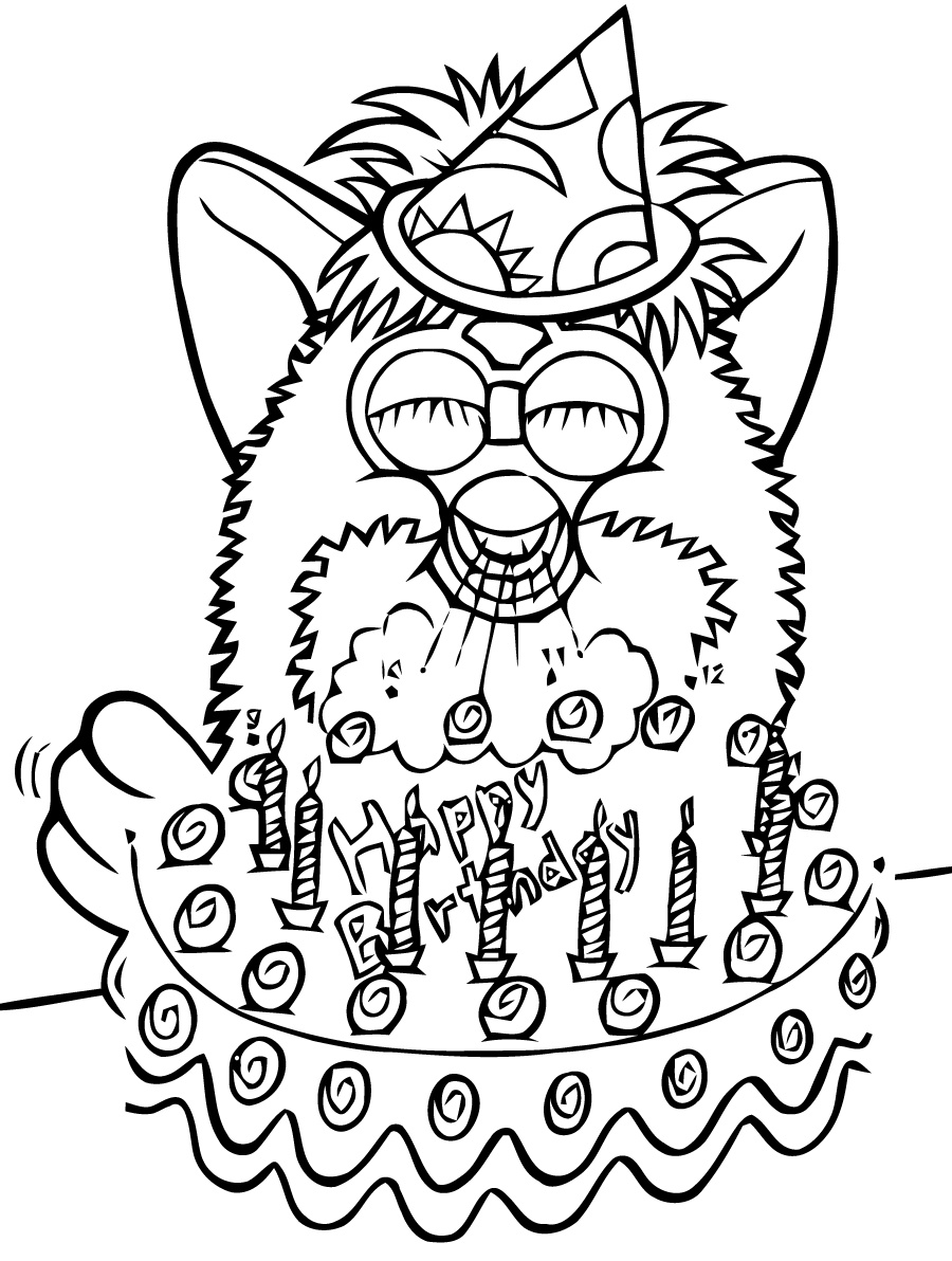 Furby to color for kids - Furby Kids Coloring Pages