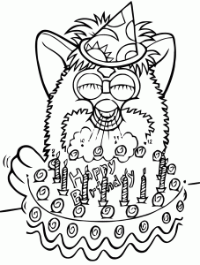 Coloring page furby to color for kids