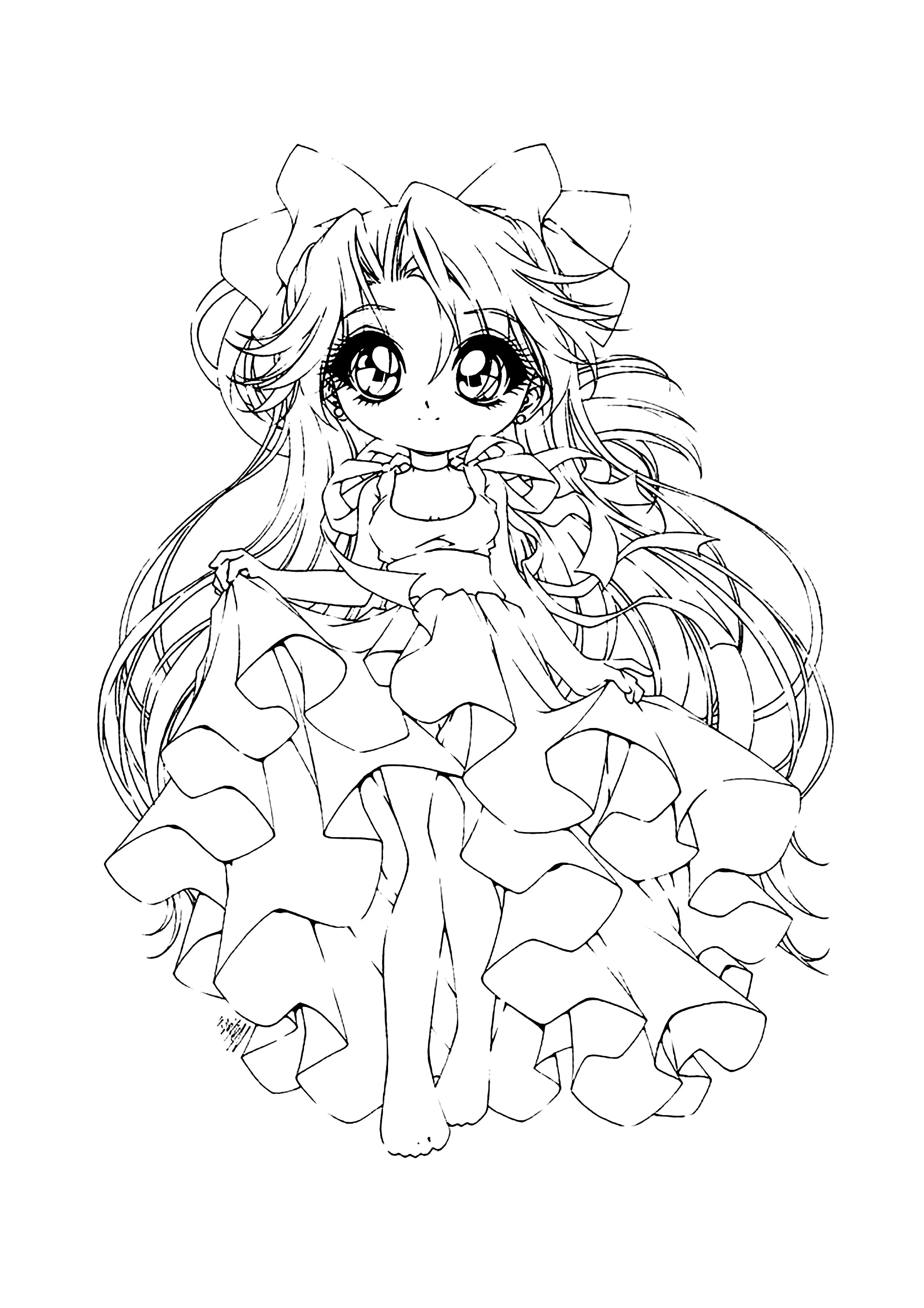 Superb Gacha Life drawing (Printable Coloring Page for Kids)