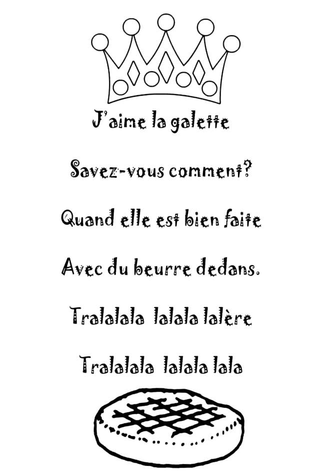 The famous text of the 'galette des rois