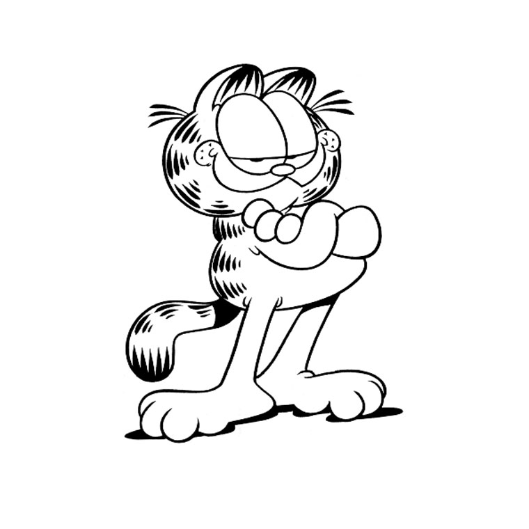 Easy free Garfield coloring page to download