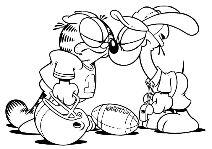 Simple Garfield coloring pages for kids