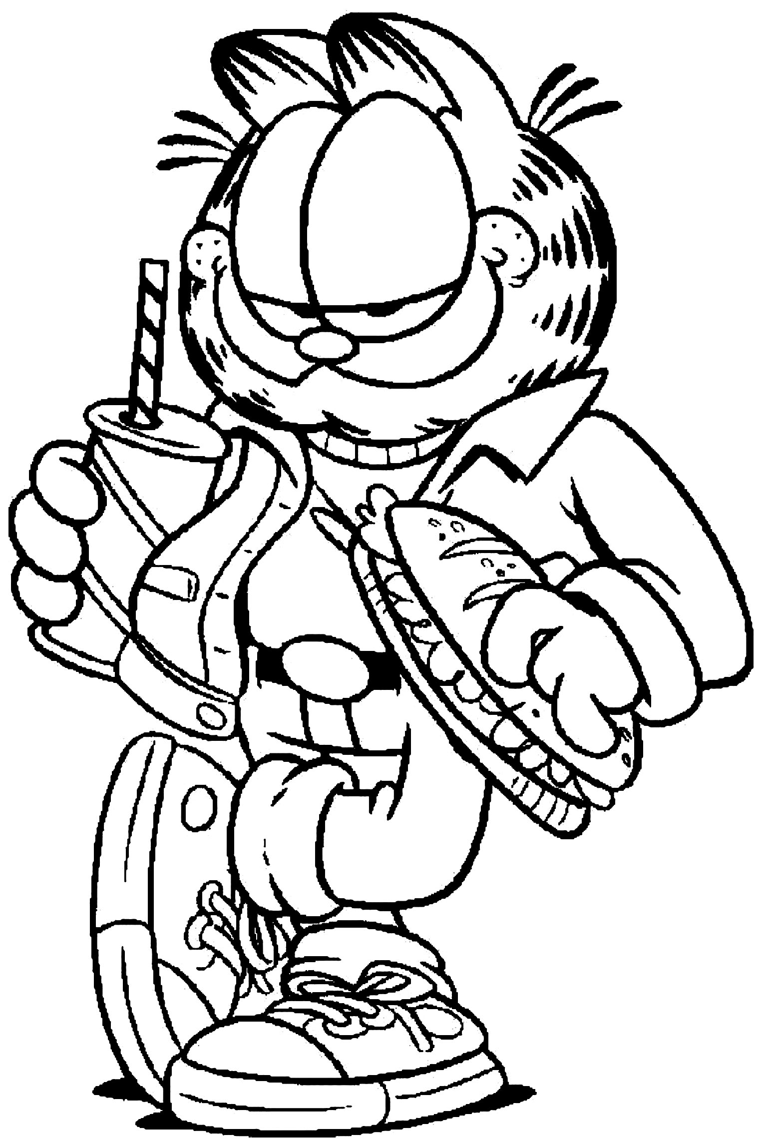 Incredible Garfield coloring page, simple, for children