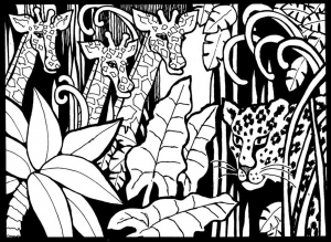 Coloring page giraffes free to color for children