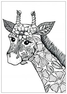 Coloring page giraffes to download for free