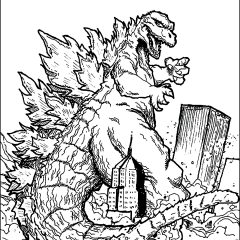 Printable Godzilla coloring sheets for Kids